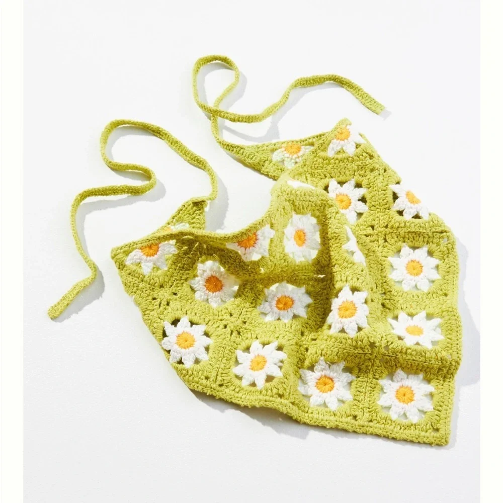 New🌟Anthropologie-Floral Crochet Hair Scarf